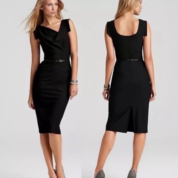 Black Halo Dresses & Skirts - BLACK HALO | Jackie O Midi Sheath Dress Celebrity Favorite Medium Black